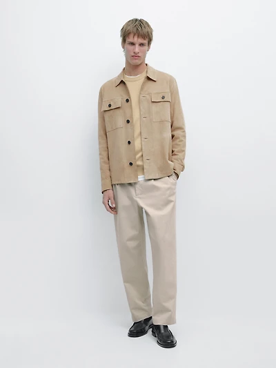 Surchemise en cuir et daim