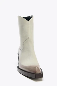 LEATHER COWBOY ANKLE BOOTS