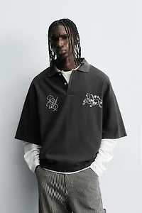 EMBROIDERED BOXY FIT POLO