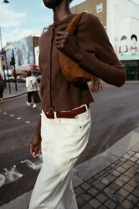 100% WOOL PLAIN KNIT JACKET