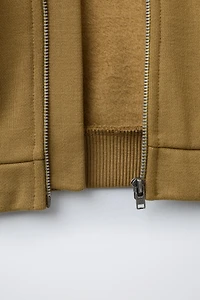 EMBOSSED LOGO ZIP-UP HOODIE
