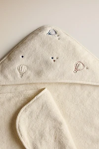 HOT AIR BALLOON HOODED BABY TOWEL