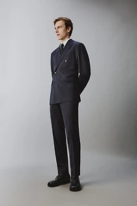 100% WOOL PINSTRIPE SUIT JACKET