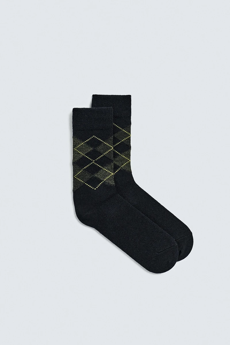 ARGYLE WOOL SOCKS
