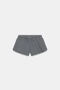 WASHED EFFECT DRAWSTRING SHORTS