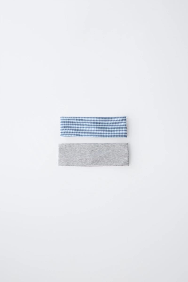 TWO-PACK OF STRIPED STRETCH HEADBANDS