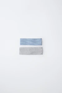 TWO-PACK OF STRIPED STRETCH HEADBANDS