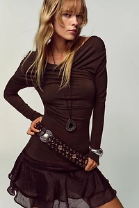 TOP DRAPÉ DÉCOLLETÉ CACHE-CŒUR