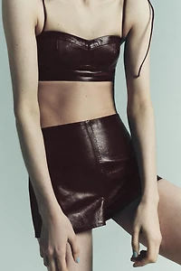 100% LEATHER MINI TOP