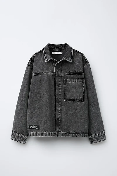 EMBROIDERED DENIM OVERSHIRT