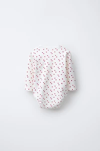 THREE-PACK OF KIMONO COLLAR HEARTS BODYSUITS