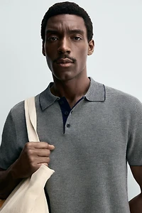 REGULAR FIT CONTRAST KNIT POLO SHIRT