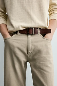 VINTAGE EFFECT LEATHER BELT