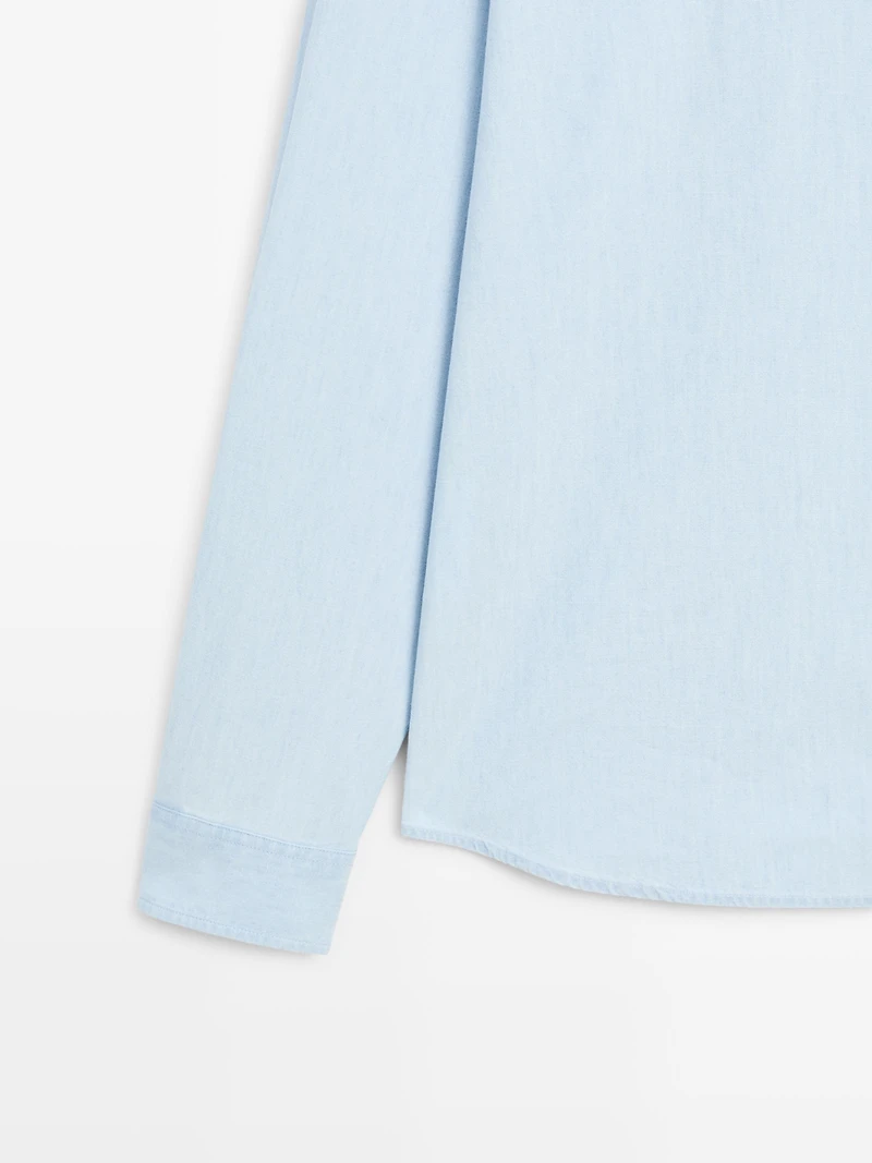 100% cotton regular fit denim shirt