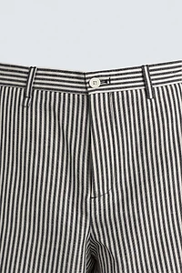 STRIPED COTTON LINEN PANTS