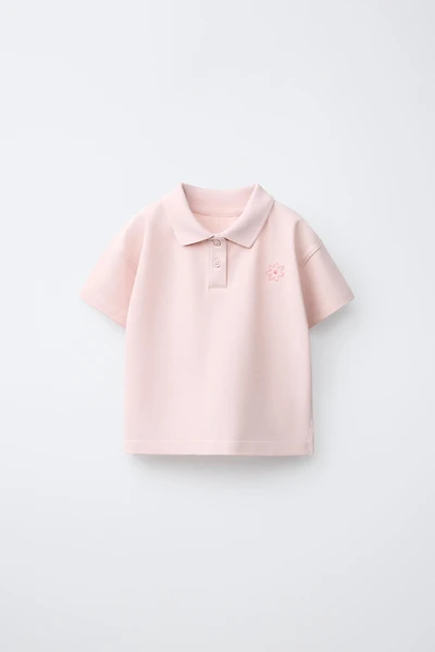 EMBROIDERED FLORAL PIQUÉ POLO