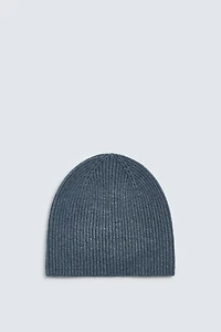 WOOL BLEND RIBBED BEANIE