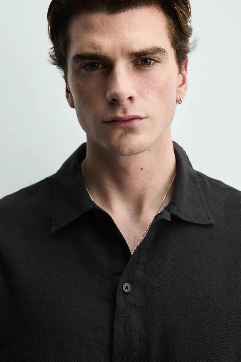 COTTON-LINEN POLO SHIRT