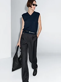 Pantalon à pinces et taille élastique