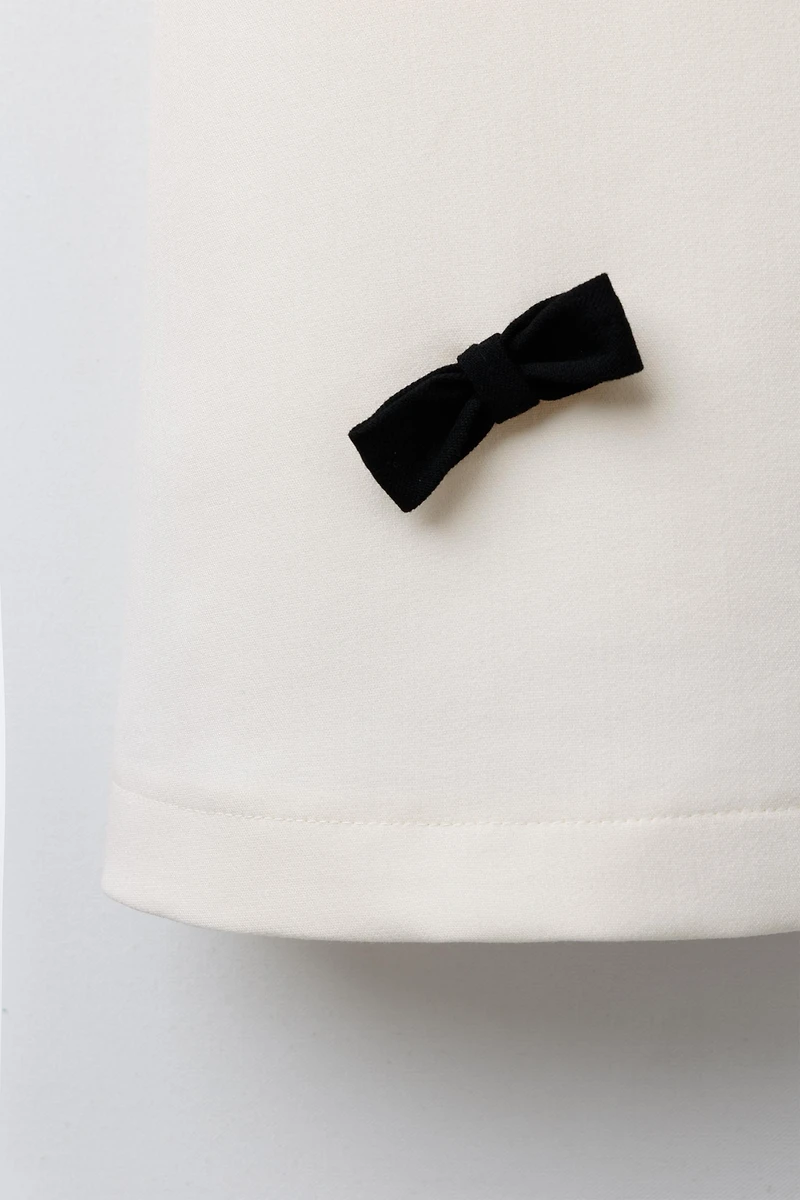 CONTRAST BOW PINAFORE DRESS