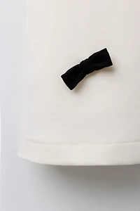 CONTRAST BOW PINAFORE DRESS