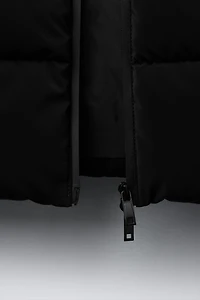 LONG QUILTED COAT WITH LABEL