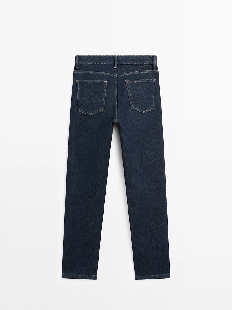 Mid-rise cropped slim fit jeans