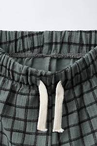 PANTALON DROIT À CARREAUX