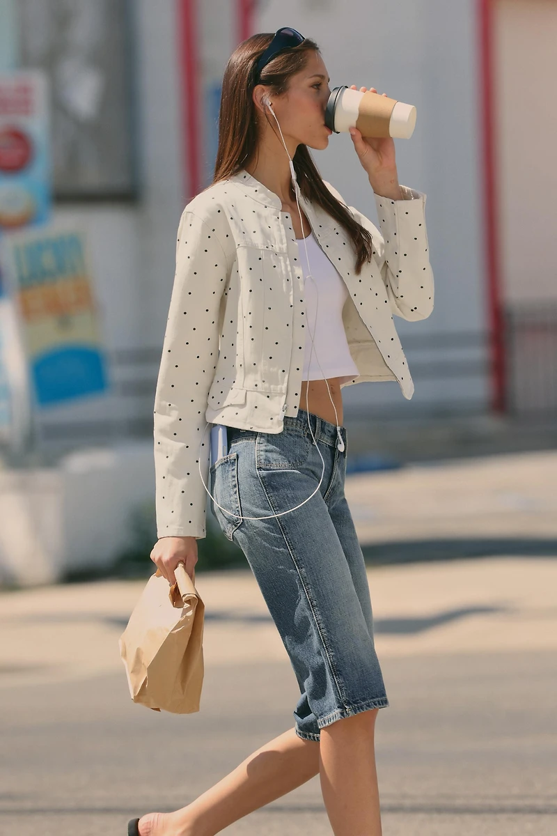 TRF MID-RISE DENIM CAPRI JEANS