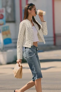 TRF MID-RISE DENIM CAPRI JEANS