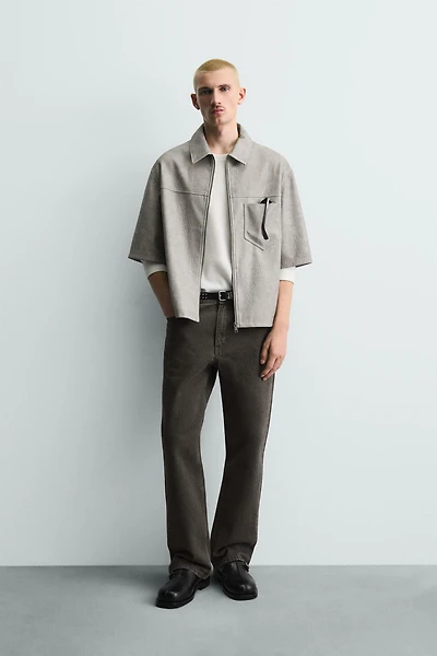 SURCHEMISE RELAXED FIT MATIÈRE SYNTHÉTIQUE
