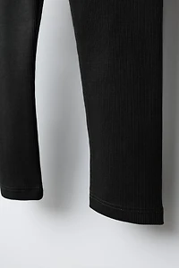 RIBBED LEGGINGS WITH LABEL