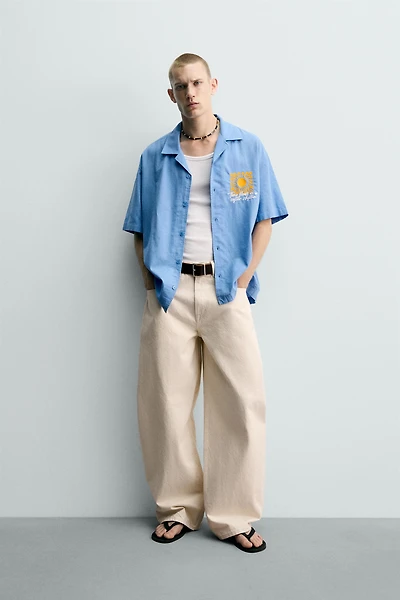 SUN EMBROIDERED RELAXED FIT SHIRT