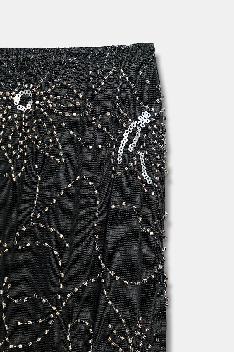 BEADED SEQUIN PANTS