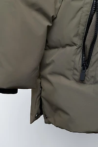 LONG DOWN FEATHER WATER REPELLENT AND WIND RESISTANT PUFFER COAT