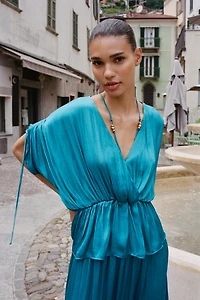 RUCHED SATIN EFFECT BLOUSE