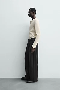 RIB KNIT HENLEY SHIRT