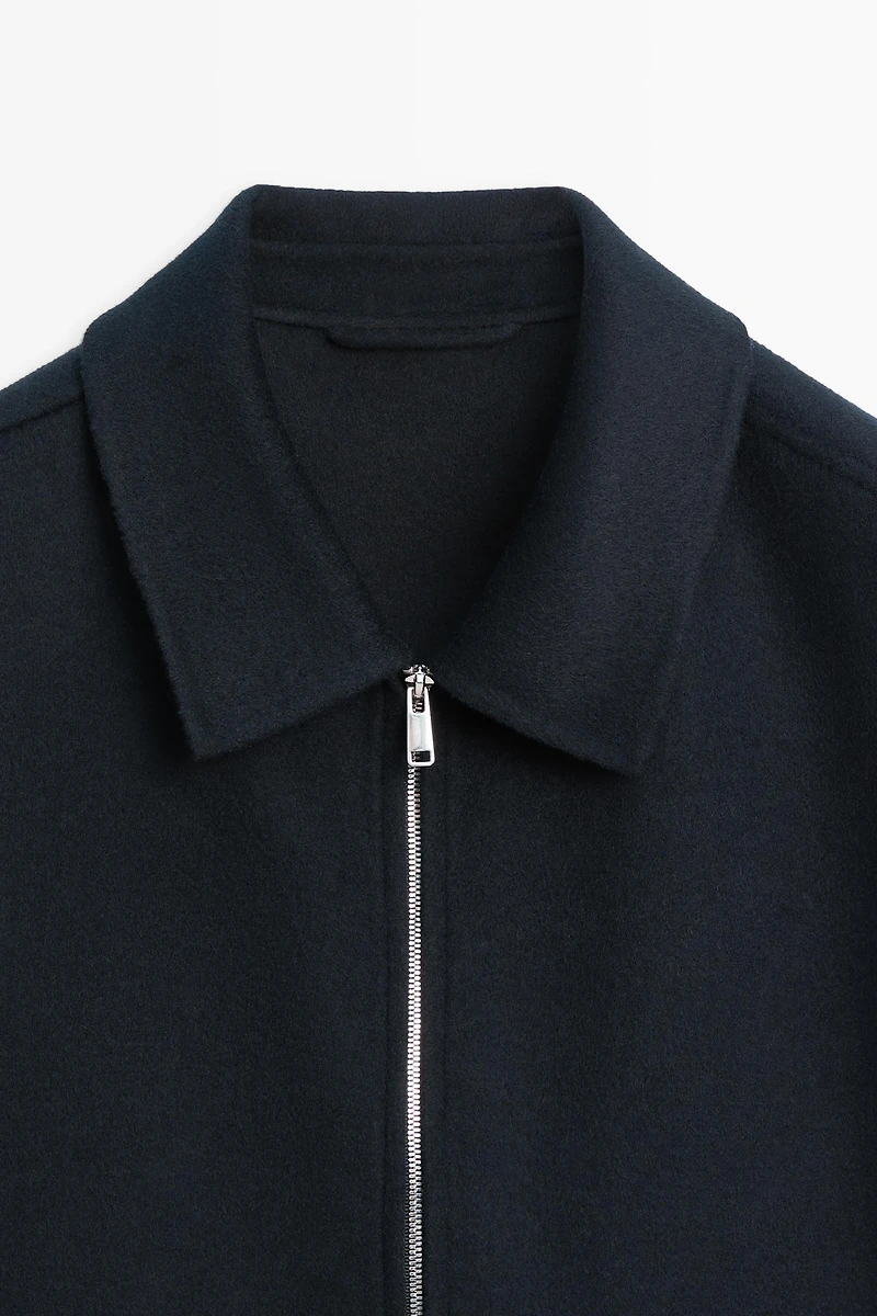 Wool blend zip-up jacket
