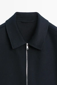 Wool blend zip-up jacket