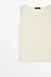 Sleeveless open-knit top