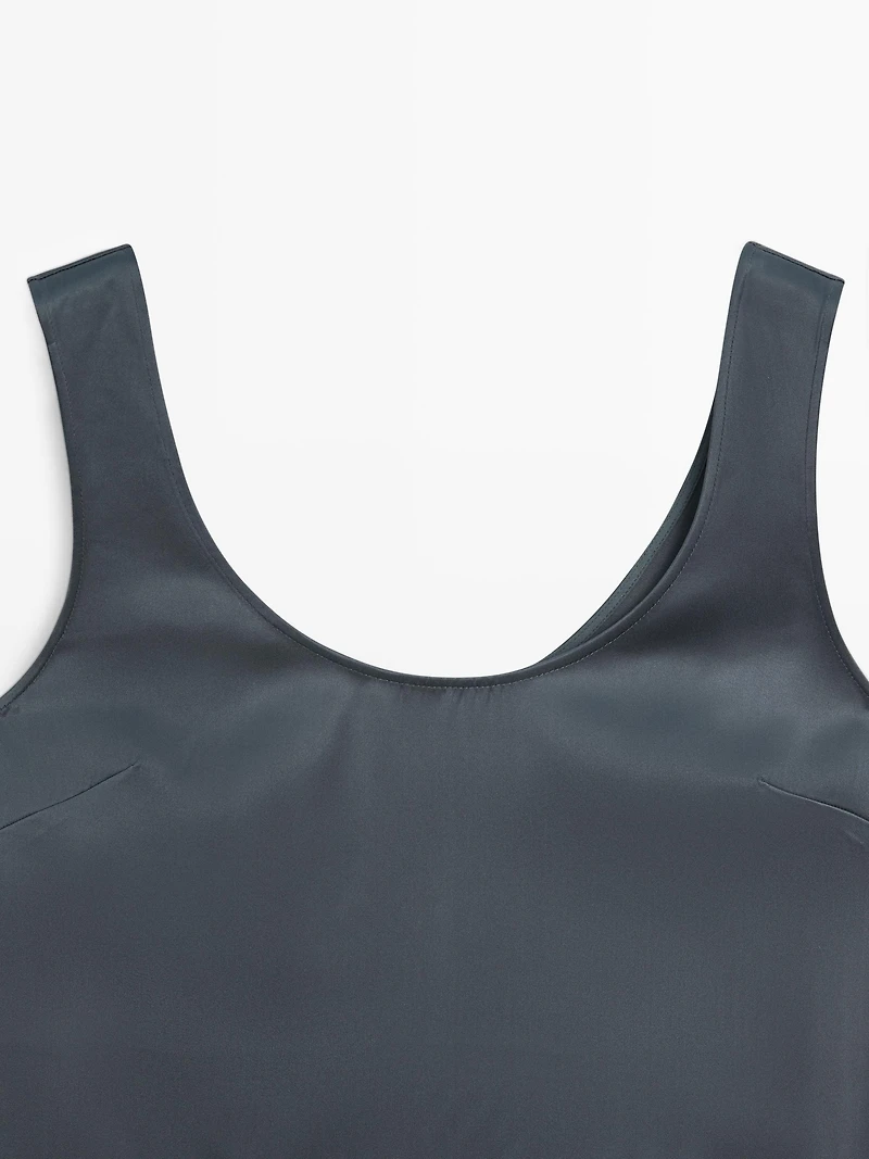 Short flowing satin dress