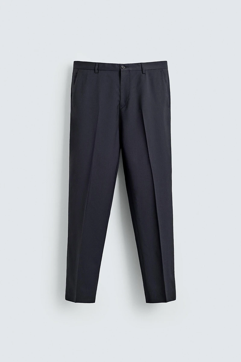 PANTALON DE COSTUME À RAYURES 100% LAINE