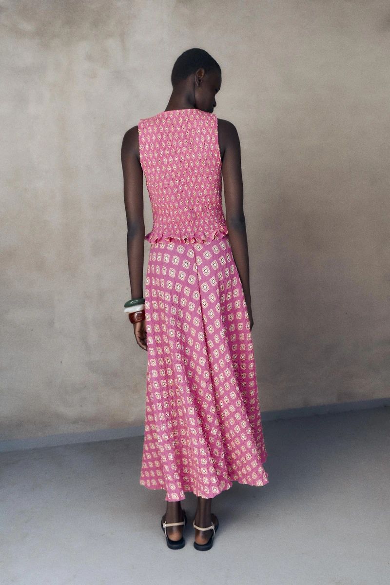 PRINTED MIDI SKIRT