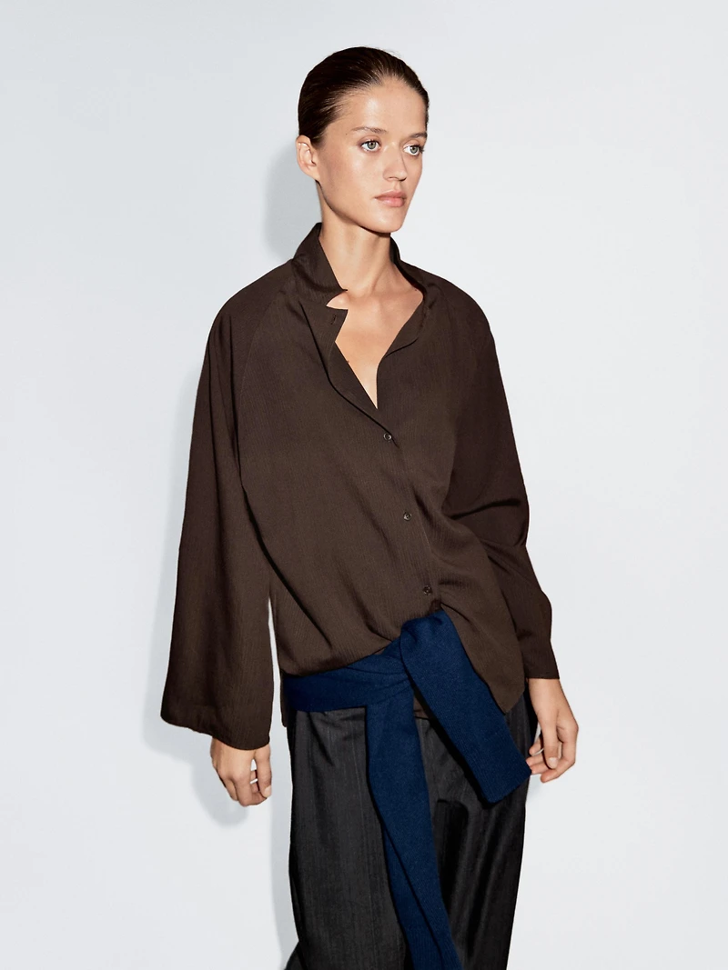 Chemisier texturé à manches raglan