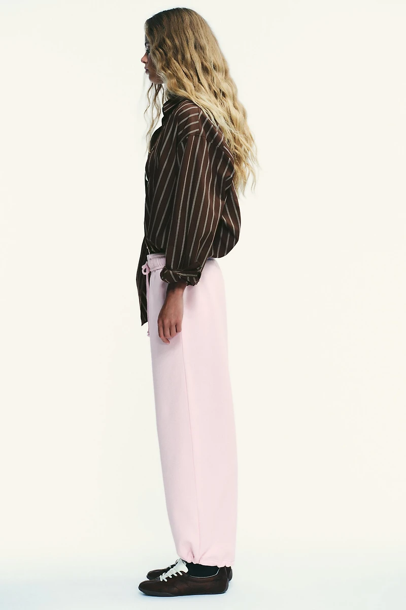 BASIC STRAIGHT-LEG ADJUSTABLE HEM FLEECE PANTS
