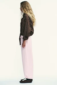 BASIC STRAIGHT-LEG ADJUSTABLE HEM FLEECE PANTS