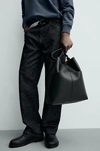 TOPSTITCHED SHOPPER BAG