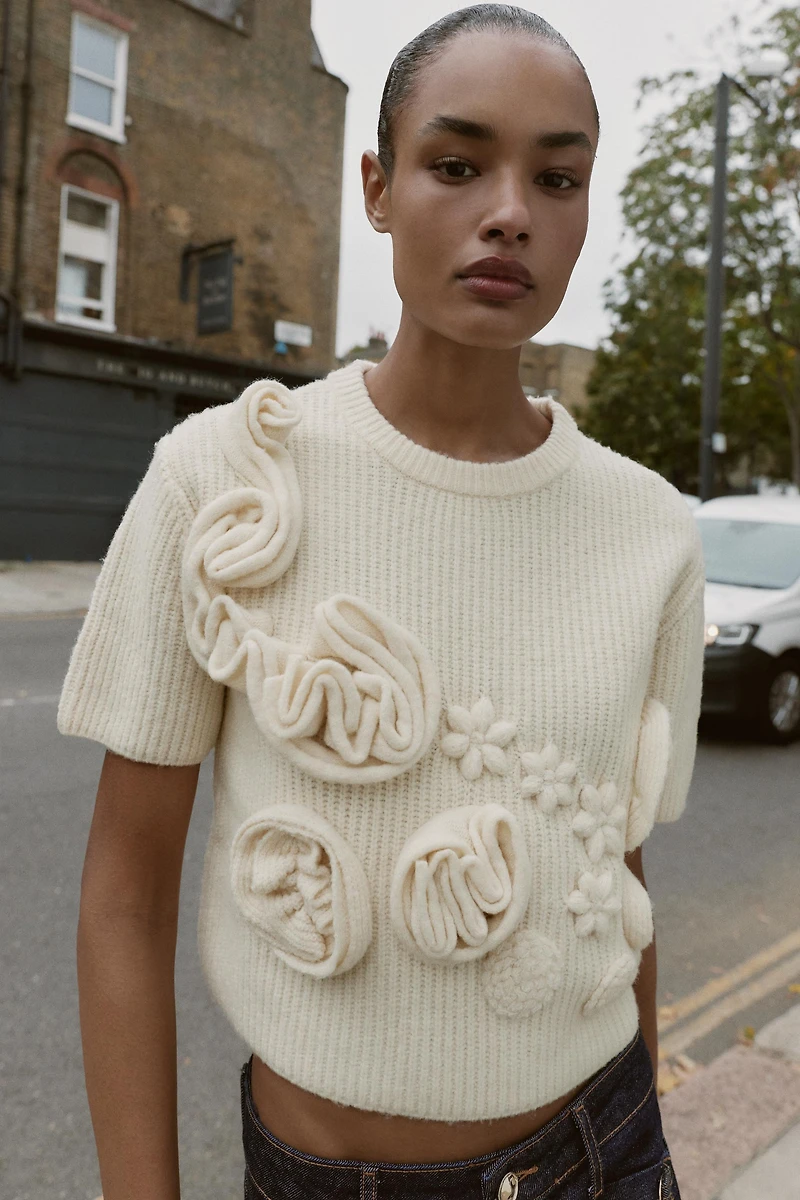 FLORAL TEXTURED KNIT JUMPER