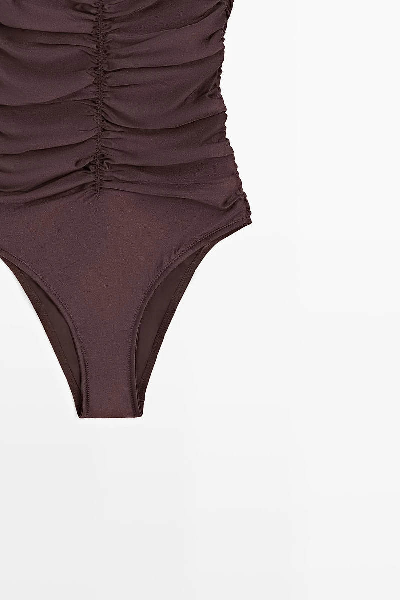 Shimmery gathered swimsuit