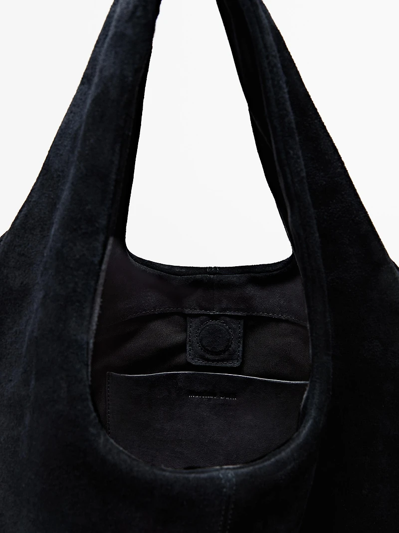 Sac shopper medium en croûte de cuir